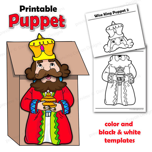 We Three Kings puppets - paper bag puppets