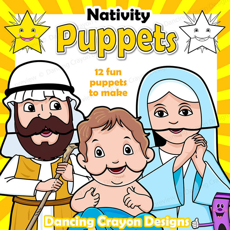 Christmas Nativity Paper Bag puppets for Bible Christmas Story